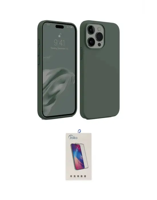 ieg™ iPhone 15 Pro Kılıf Kozmos Yansıma Özel Seri - Siyah Joko 5D Cam