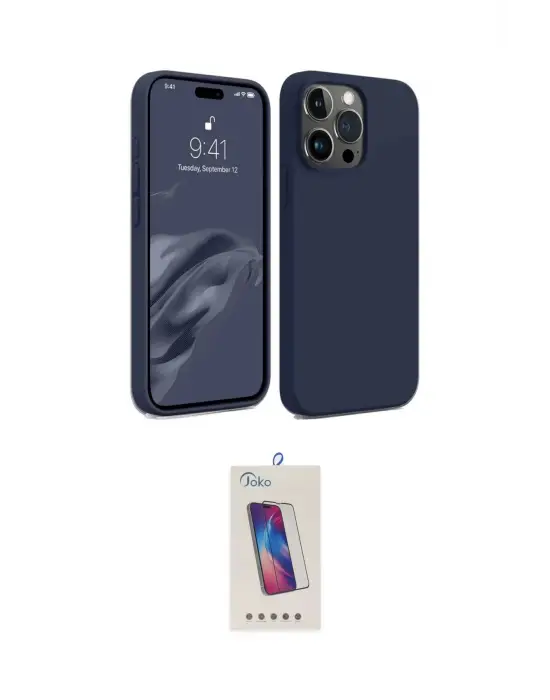 ieg™ iPhone 15 Pro Kılıf Kozmos Yansıma Özel Seri - Siyah Joko 5D Cam