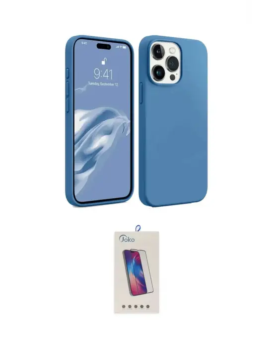 ieg™ iPhone 15 Pro Kılıf Kozmos Yansıma Özel Seri - Siyah Joko 5D Cam