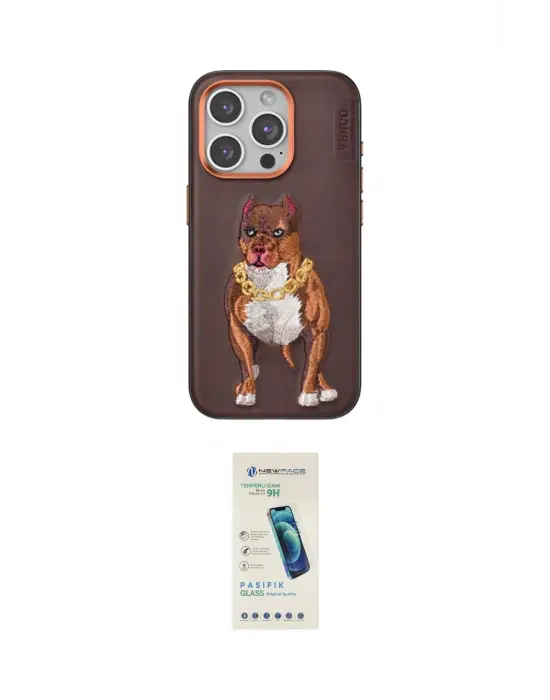 ieg™ iPhone 15 Pro Kılıf Nova Form Koleksiyonu - Şeffaf Pasifik Cam Ekran Koruyucu
