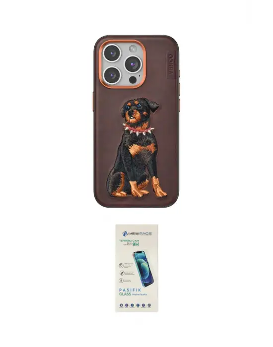 ieg™ iPhone 15 Pro Kılıf Nova Form Koleksiyonu - Şeffaf Pasifik Cam Ekran Koruyucu