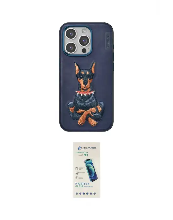 ieg™ iPhone 15 Pro Kılıf Nova Form Koleksiyonu - Şeffaf Pasifik Cam Ekran Koruyucu