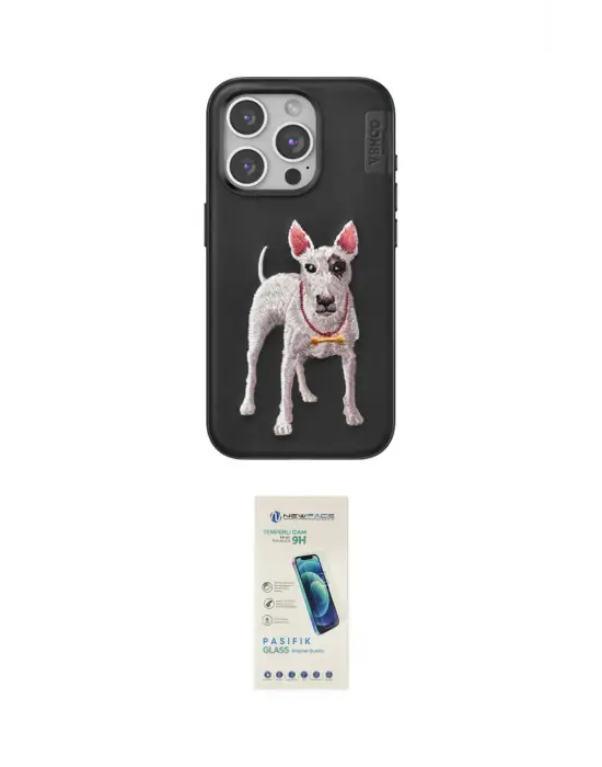 ieg™ iPhone 15 Pro Kılıf Nova Form Koleksiyonu - Şeffaf Pasifik Cam Ekran Koruyucu