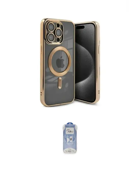 ieg™ iPhone 15 Pro Kılıf Nova Işık Özel Seri - Siyah Joko Magic 5D Cam