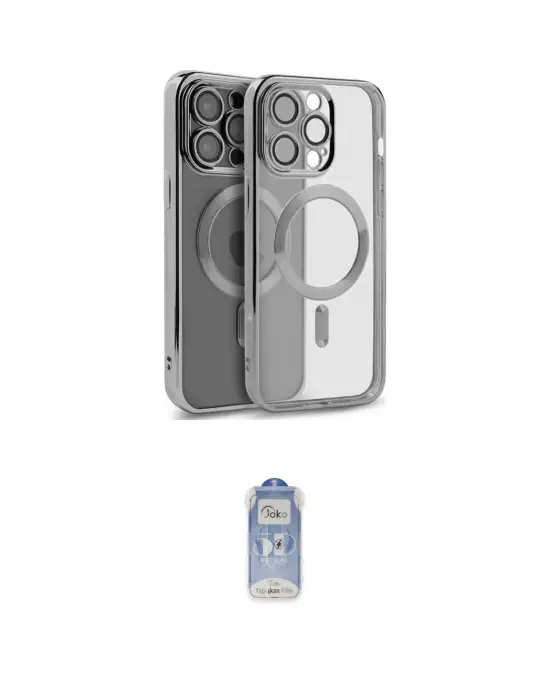 ieg™ iPhone 15 Pro Kılıf Nova Işık Özel Seri - Siyah Joko Magic 5D Cam