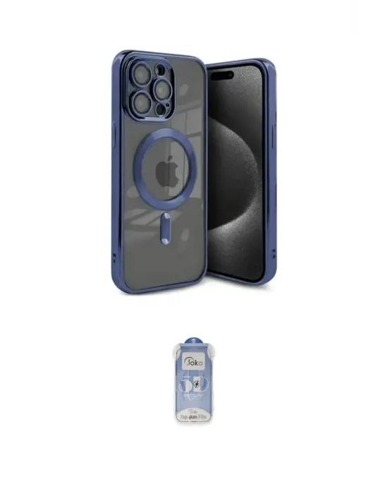 ieg™ iPhone 15 Pro Kılıf Nova Işık Özel Seri - Siyah Joko Magic 5D Cam