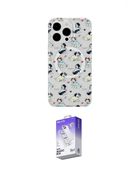 ieg™ iPhone 15 Pro Kılıf Pusula Form - Siyah Bilvis 5in1 3D Magic Cam Ekran Koruyucu