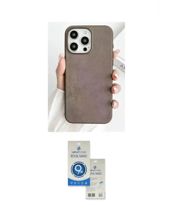 ieg™ iPhone 15 Pro Kılıf Pusula Modern - Şeffaf Royal Nano Ekran Koruyucu