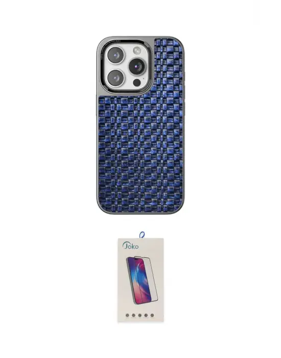 ieg™ iPhone 15 Pro Kılıf Siluet Form Serisi - Siyah Joko 5D Cam