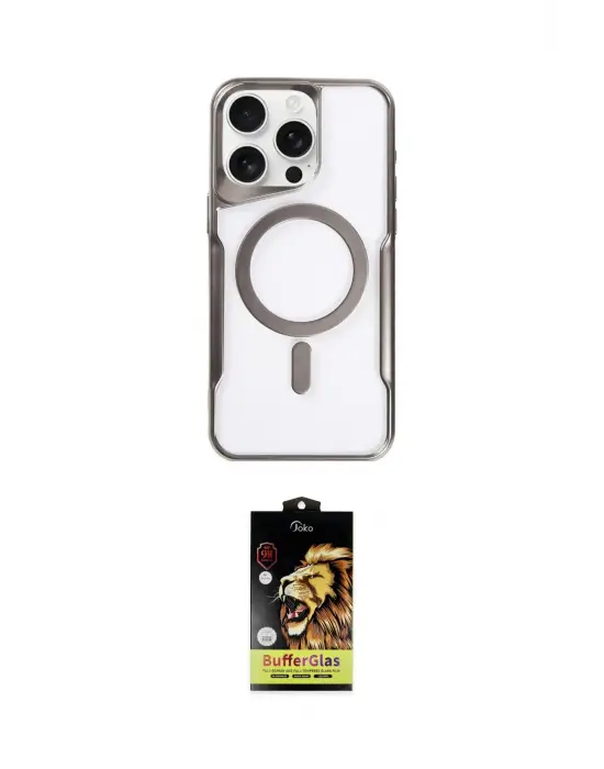 ieg™ iPhone 15 Pro Kılıf Yadigar Klasik Özel Seri - Siyah Buffer Cam Ekran Koruyucu