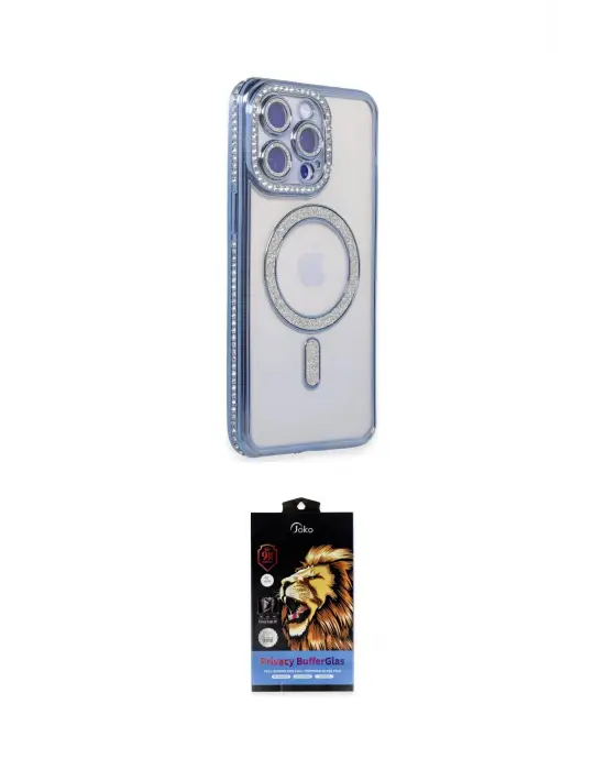 ieg™ iPhone 15 Pro Kılıf Zirve Doku Prime - Siyah Buffer Hayalet Cam Ekran Koruyucu