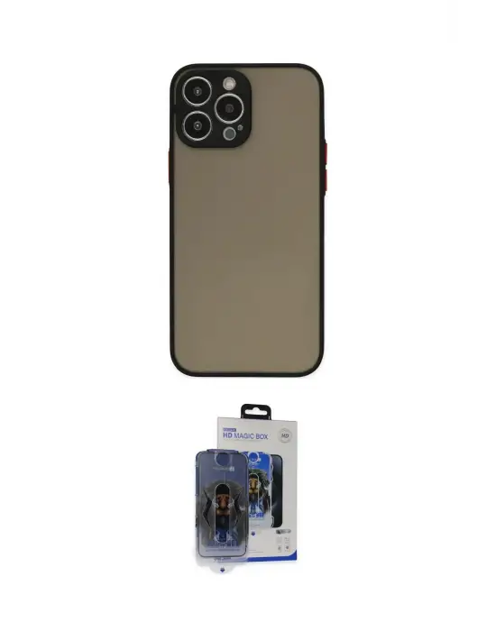ieg™ iPhone 15 Pro Max Kılıf Ahenk Çizgi Serisi - Siyah Vanessa Magic Cam
