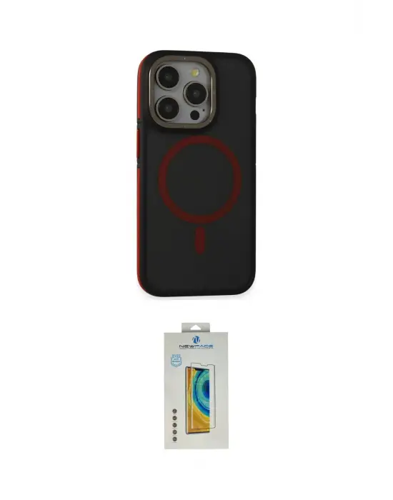 ieg™ iPhone 15 Pro Max Kılıf Ahenk Form Serisi - Siyah Polymer Nano Ekran Koruyucu