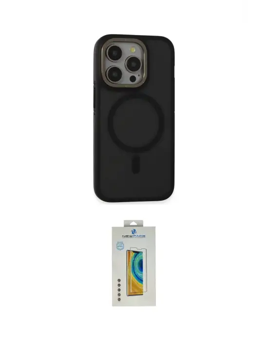 ieg™ iPhone 15 Pro Max Kılıf Ahenk Form Serisi - Siyah Polymer Nano Ekran Koruyucu