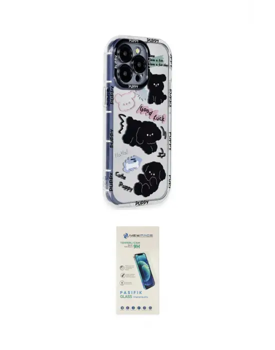 ieg™ iPhone 15 Pro Max Kılıf Ahenk Modern Serisi - Şeffaf Pasifik Cam Ekran Koruyucu