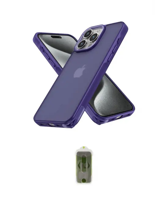 ieg™ iPhone 15 Pro Max Kılıf Atlas Form - Siyah Joko Magic 5D Hayalet Cam