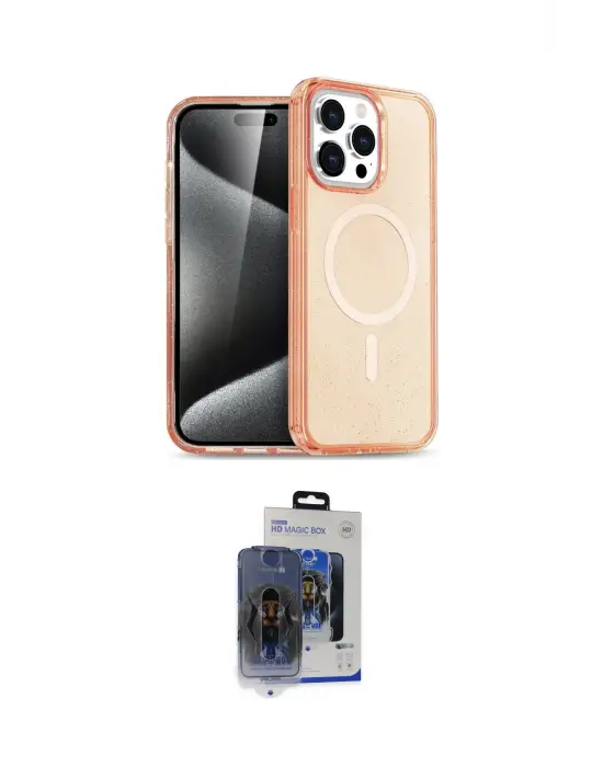 ieg™ iPhone 15 Pro Max Kılıf Eksen Doku Koleksiyonu - Siyah Vanessa Magic Cam