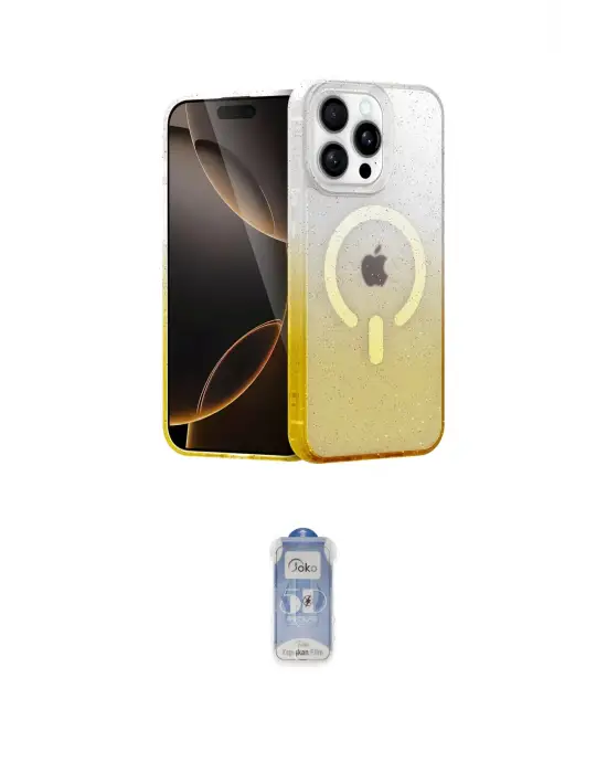 ieg™ iPhone 15 Pro Max Kılıf Eksen Minimal Özel Seri - Siyah Joko Magic 5D Cam