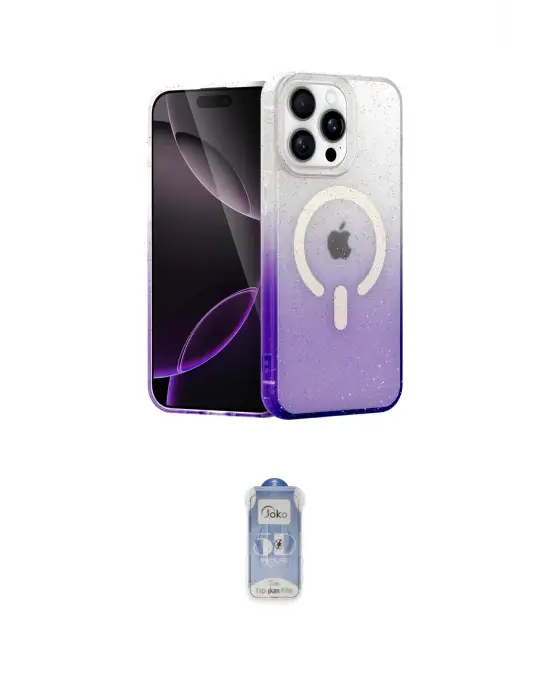 ieg™ iPhone 15 Pro Max Kılıf Eksen Minimal Özel Seri - Siyah Joko Magic 5D Cam