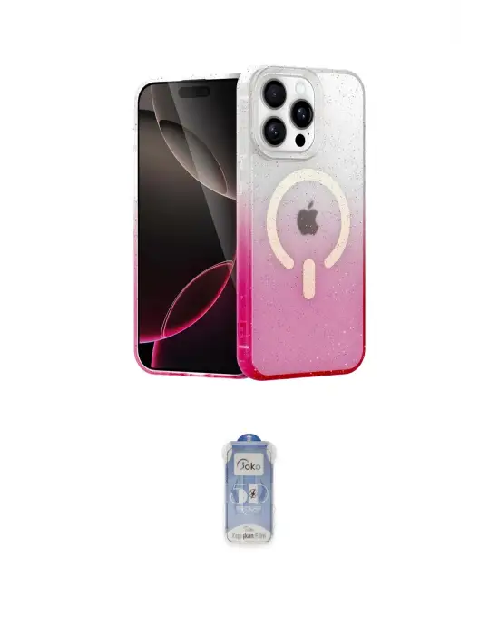 ieg™ iPhone 15 Pro Max Kılıf Eksen Minimal Özel Seri - Siyah Joko Magic 5D Cam