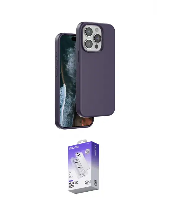 ieg™ iPhone 15 Pro Max Kılıf Kıvılcım Çizgi Serisi - Siyah Bilvis 5in1 3D Magic Cam Ekran Koruyucu