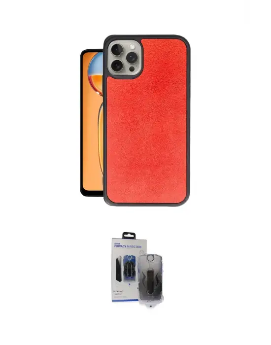 ieg™ iPhone 15 Pro Max Kılıf Kıvılcım Işık Serisi - Siyah Vanessa Magic Hayalet Cam