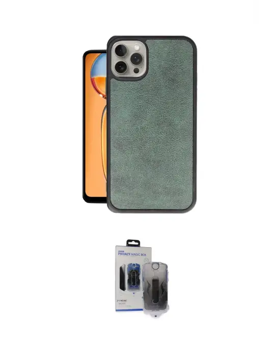 ieg™ iPhone 15 Pro Max Kılıf Kıvılcım Işık Serisi - Siyah Vanessa Magic Hayalet Cam