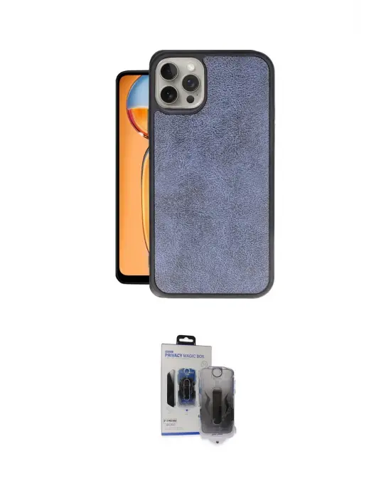 ieg™ iPhone 15 Pro Max Kılıf Kıvılcım Işık Serisi - Siyah Vanessa Magic Hayalet Cam