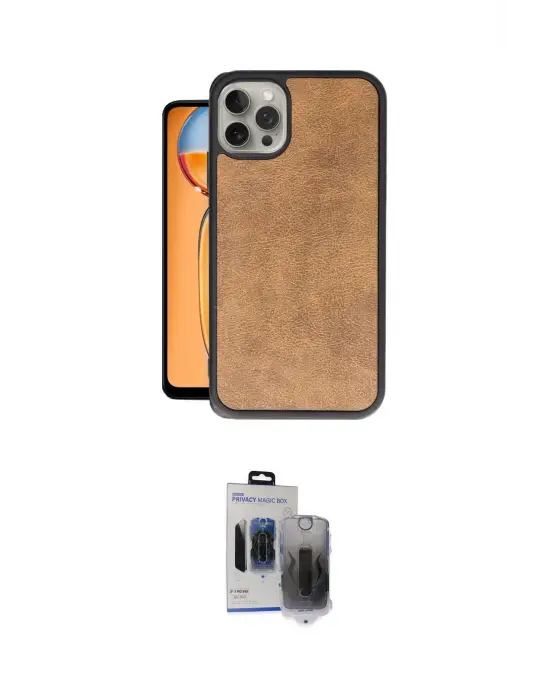 ieg™ iPhone 15 Pro Max Kılıf Kıvılcım Işık Serisi - Siyah Vanessa Magic Hayalet Cam