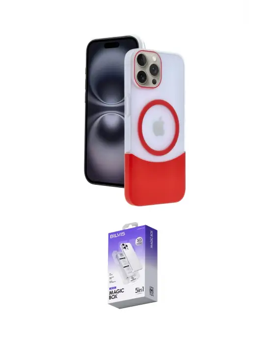 ieg™ iPhone 15 Pro Max Kılıf Kozmos Form Özel Seri - Siyah Bilvis 5in1 3D Magic Cam Ekran Koruyucu
