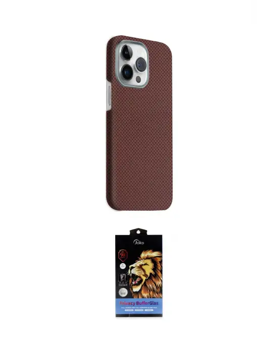 ieg™ iPhone 15 Pro Max Kılıf Kozmos Klasik Prime - Siyah Buffer Hayalet Cam Ekran Koruyucu
