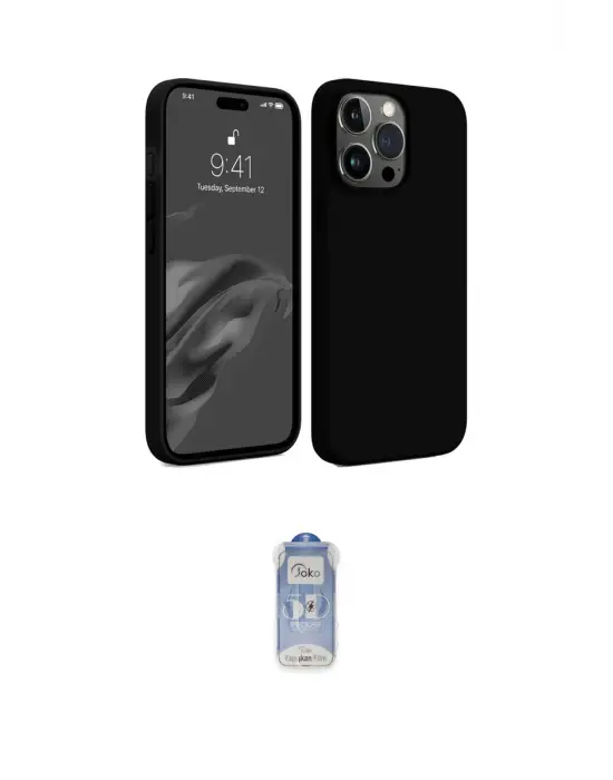 ieg™ iPhone 15 Pro Max Kılıf Kozmos Yansıma Özel Seri - Siyah Joko Magic 5D Cam