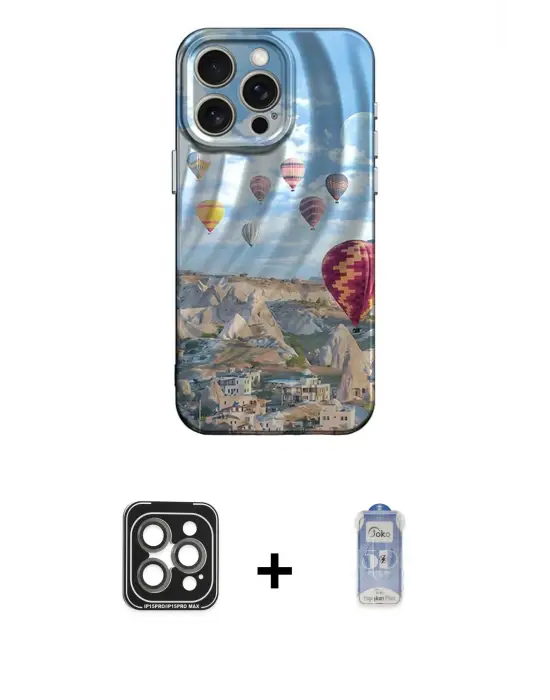 ieg™ iPhone 15 Pro Max Kılıf Nova Doku Prime - Siyah Joko Magic 5D Cam + PVD Metal Kamera Lens - GI