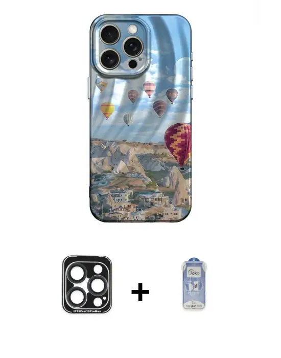 ieg™ iPhone 15 Pro Max Kılıf Nova Doku Prime - Siyah Joko Magic 5D Cam + PVD Metal Kamera Lens - LT