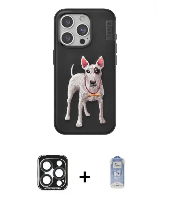 ieg™ iPhone 15 Pro Max Kılıf Nova Form Koleksiyonu - Siyah Joko Magic 5D Cam + PVD Metal Kamera Lens - LT