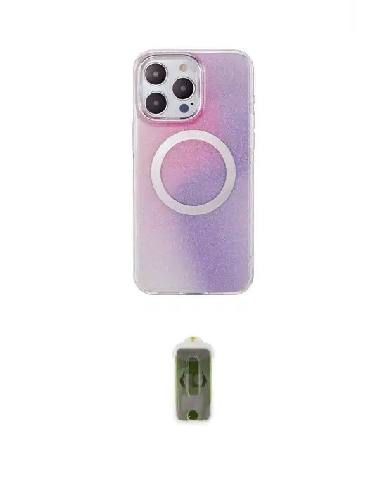 ieg™ iPhone 15 Pro Max Kılıf Pusula Form - Siyah Joko Magic 5D Hayalet Cam