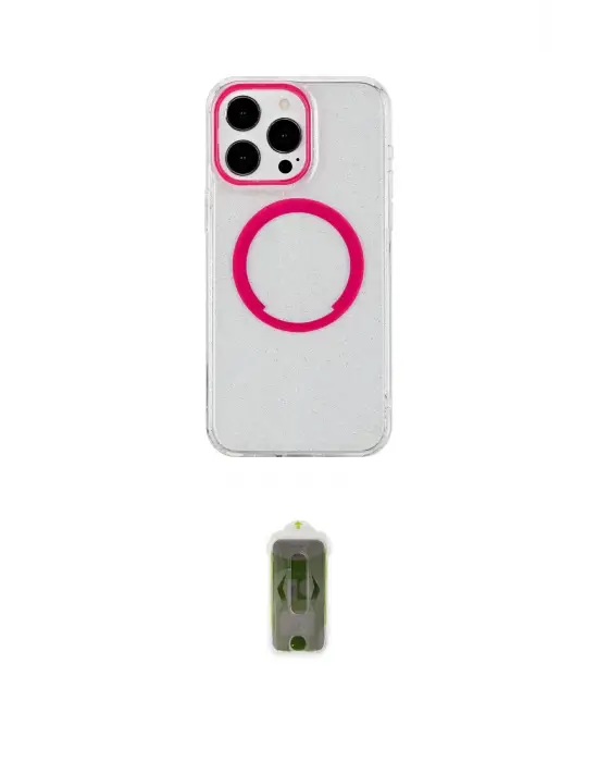 ieg™ iPhone 15 Pro Max Kılıf Pusula Form - Siyah Joko Magic 5D Hayalet Cam