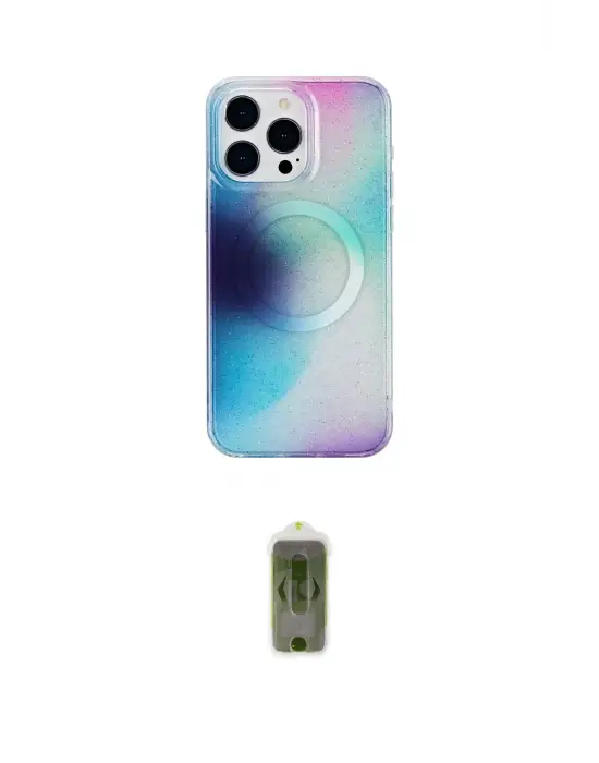 ieg™ iPhone 15 Pro Max Kılıf Pusula Form - Siyah Joko Magic 5D Hayalet Cam