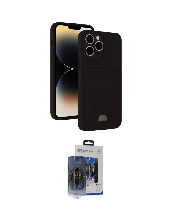 ieg™ iPhone 15 Pro Max Kılıf Vadi Çizgi Prime - Siyah Vanessa Magic Cam