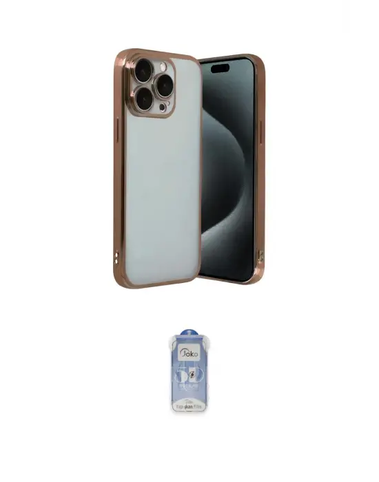 ieg™ iPhone 15 Pro Max Kılıf Vadi Minimal - Siyah Joko Magic 5D Cam
