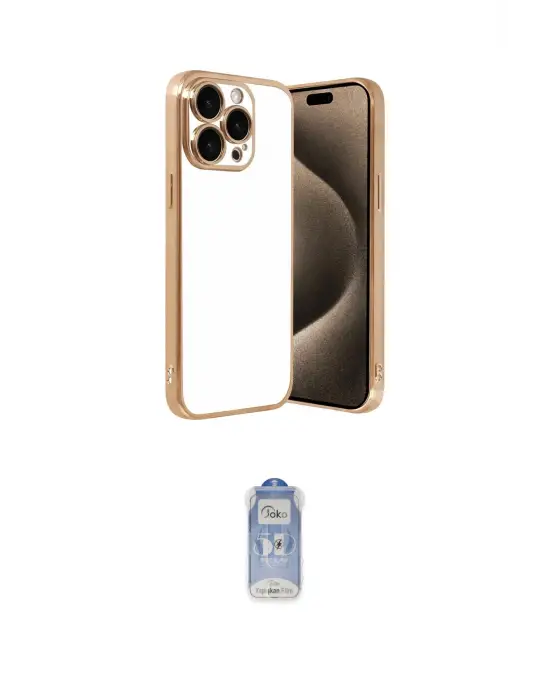 ieg™ iPhone 15 Pro Max Kılıf Vadi Minimal - Siyah Joko Magic 5D Cam
