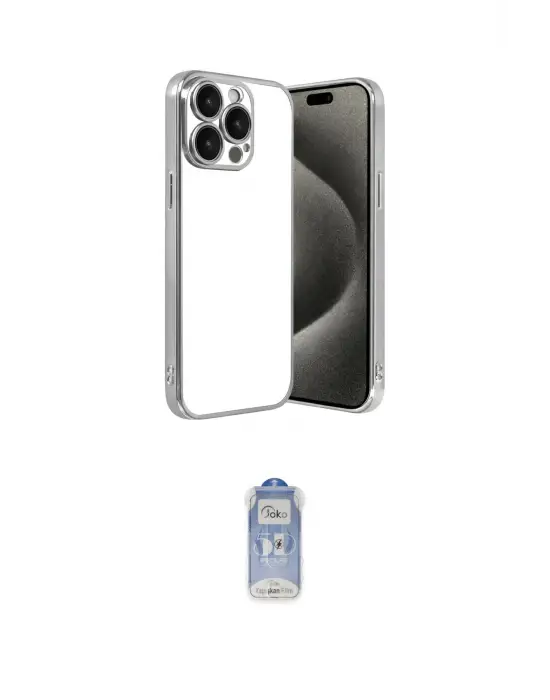 ieg™ iPhone 15 Pro Max Kılıf Vadi Minimal - Siyah Joko Magic 5D Cam