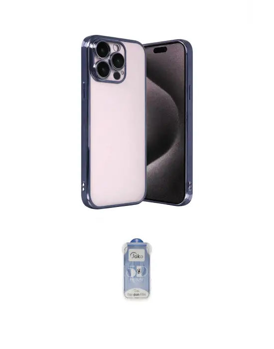 ieg™ iPhone 15 Pro Max Kılıf Vadi Minimal - Siyah Joko Magic 5D Cam