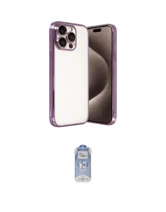 ieg™ iPhone 15 Pro Max Kılıf Vadi Minimal - Siyah Joko Magic 5D Cam