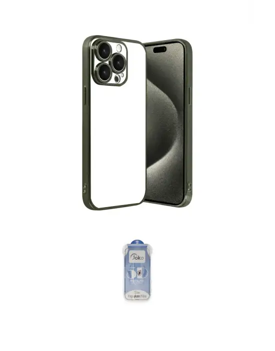 ieg™ iPhone 15 Pro Max Kılıf Vadi Minimal - Siyah Joko Magic 5D Cam