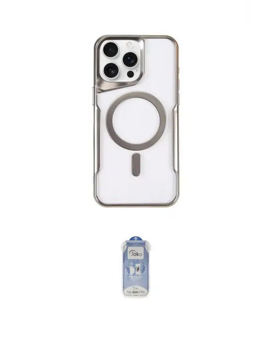 ieg™ iPhone 15 Pro Max Kılıf Yadigar Klasik Özel Seri - Siyah Joko Magic 5D Cam