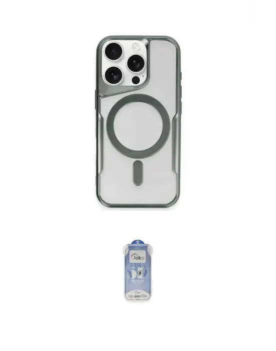 ieg™ iPhone 15 Pro Max Kılıf Yadigar Klasik Özel Seri - Siyah Joko Magic 5D Cam