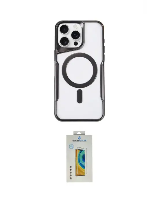 ieg™ iPhone 15 Pro Max Kılıf Yadigar Klasik Özel Seri - Siyah Polymer Nano Ekran Koruyucu