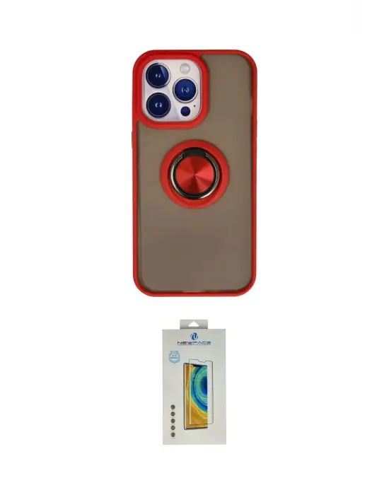 ieg™ iPhone 15 Pro Max Kılıf Yörünge Çizgi - Siyah Polymer Nano Ekran Koruyucu