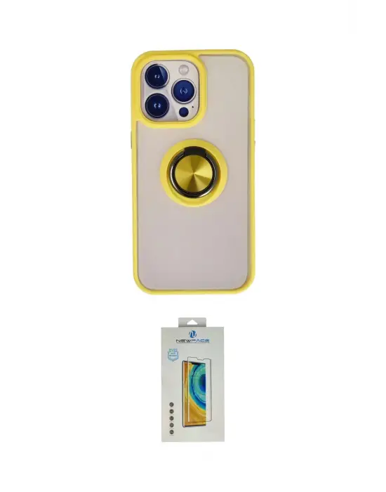 ieg™ iPhone 15 Pro Max Kılıf Yörünge Çizgi - Siyah Polymer Nano Ekran Koruyucu